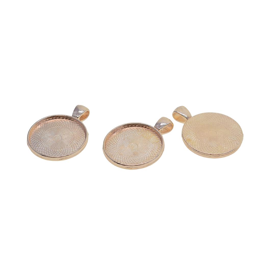 50 stykker runde blanke cabochonramme brettinnstillinger DIY-anheng Base 25 mm