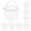 Milk Tea Bucket Food Storage Fruits Snacks Clear Ice Cream with Lid Container Cold Drink Popcorn