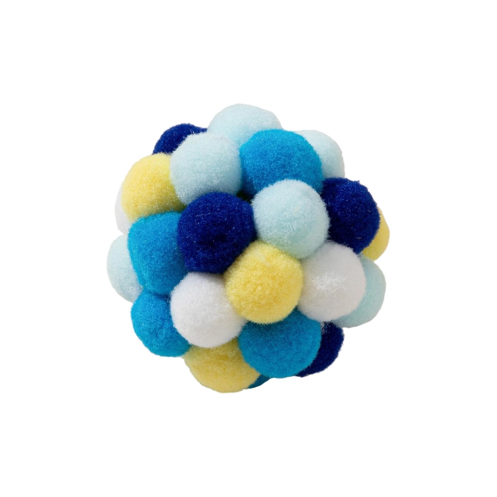 

5cm In Diameter Colorful Furry Teaser Ball, Handmade Interactive Ball, Pet Toy For Boredom Relief One Size синій