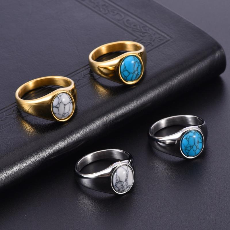 2026 Men's Personality Casting Jewelry European and American Fashion Turquoise Jewelry Accessories