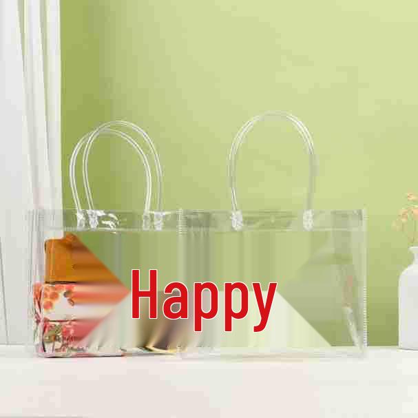 Clear PVC Tote Bag - Customizable Flower Souvenir Gift Bag