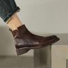 Fashion 2025 Autumn Women Shoes Genuine Leather Chelsea Boots Retro Women Boots Winter Ankle Boots Chunky Western Boots  ladies shoes