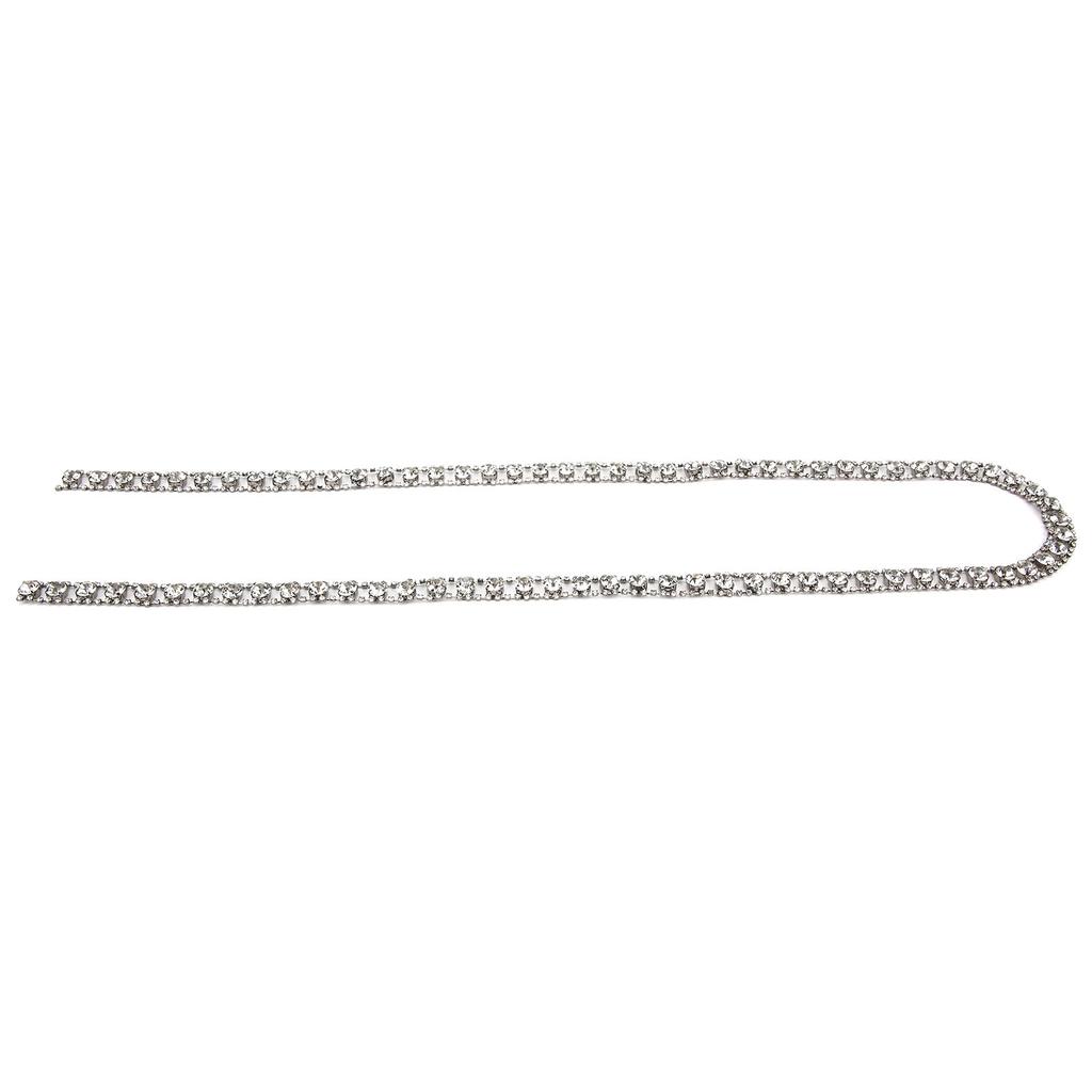 Rhinestone Close Chain Shiny Firm Claw Drill Chain for Crafts Sewing DIY Jewelry Wedding DecorationGun Gray