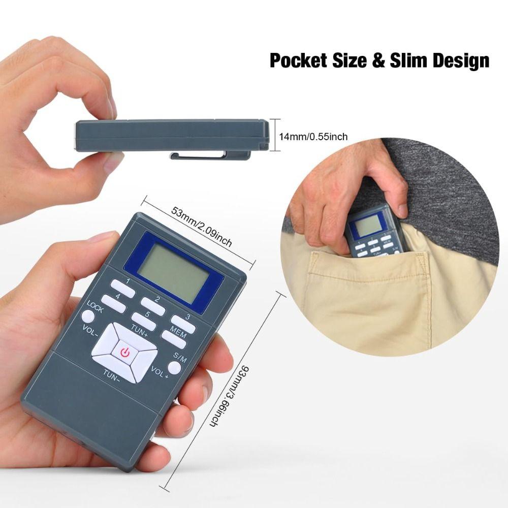 Audio AF Digital FM Radio LCD Display Music Player Super Digital Mini Speaker  Clip-on Use