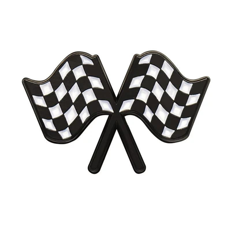 Check Flag Enamel Pin Racing Car Formula 1 Rally Black White Checkered Flag Brooch Lapel Badge Funny Jewelry Gift for Friends