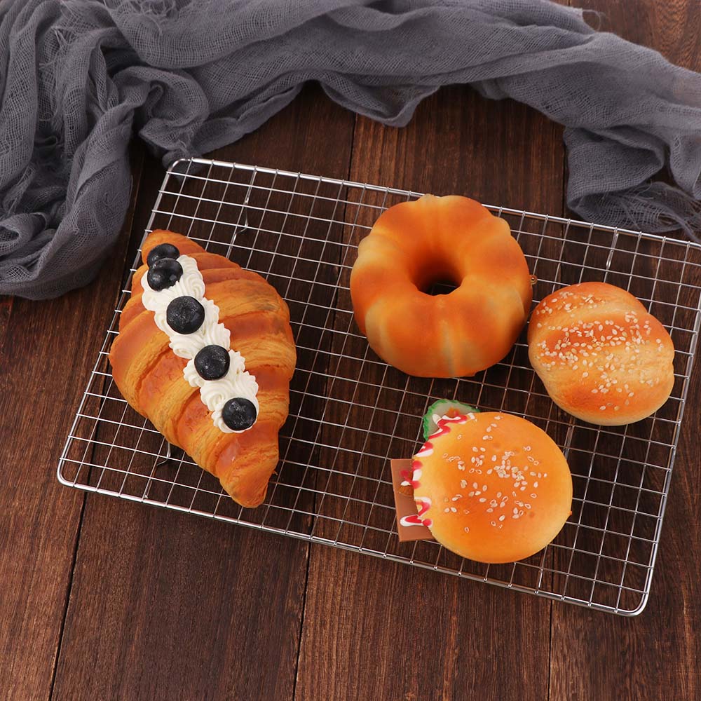 Cookie Drying Rack Grid Mesh Baking Cooling Rack Nonstick Rectangular Barbecue Holder Shelf Wear-resistant Oil Drain Rack Cake