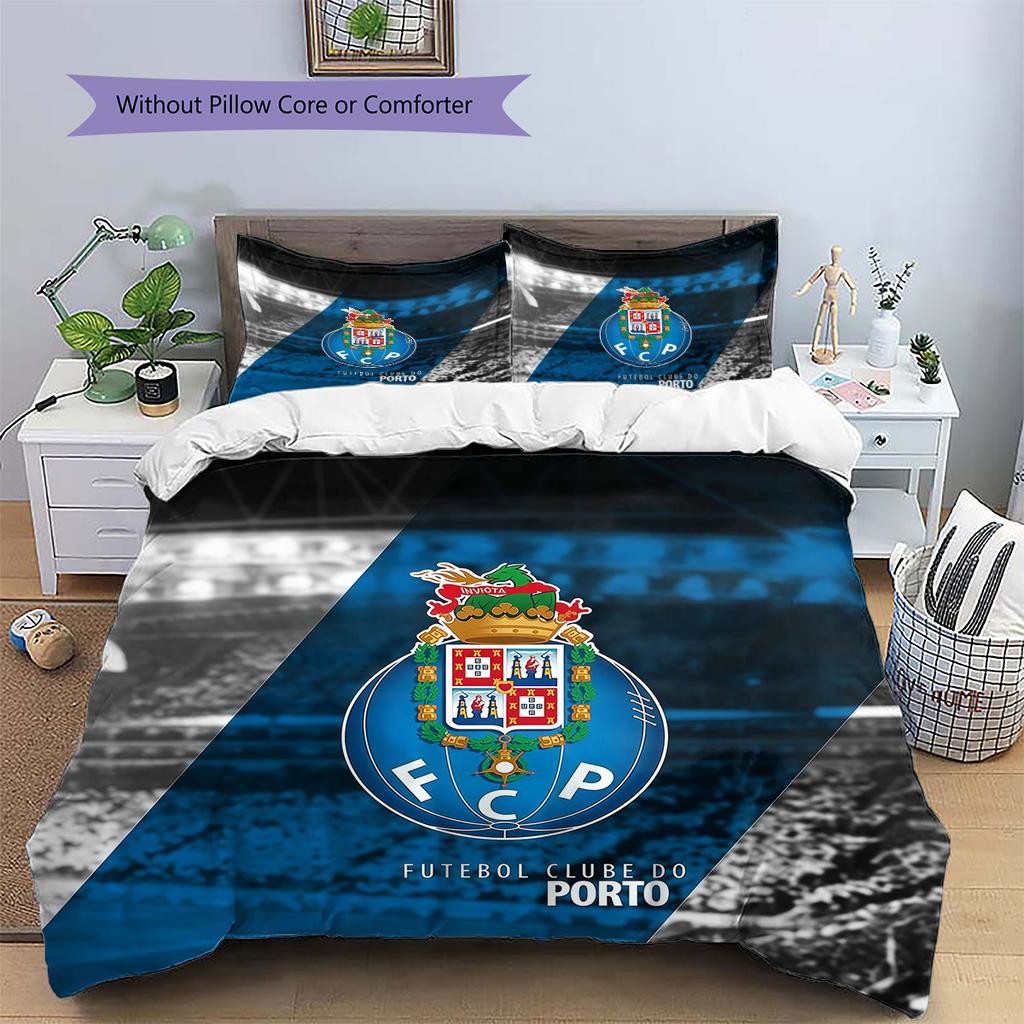 Futebol Clube do Porto Pattern Bedding Quilt Set  Home Decoration  Gift (1 * duvet cover + 2 * pillowcase  without core)