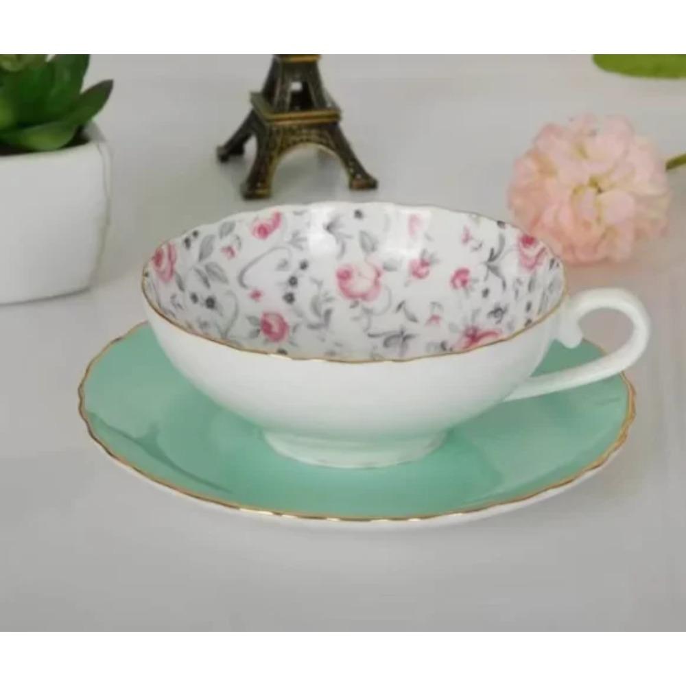 Cupa de Cafea Ceai din Porțelan Osos de Lux Nobil și Farfurie Set Linguriță Cană Ceramică 200ml Tavă din Porțelan Avansat Pentru Cadou Petrecere Cafea