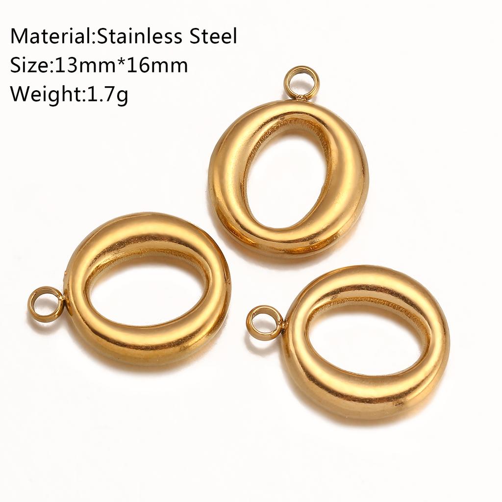 3Pcs Initial Charms 3D Stainless Steel English Letter Pendant 18K Gold Color PVD Plated Bubble Alphabet Charm DIY Jewelry Making