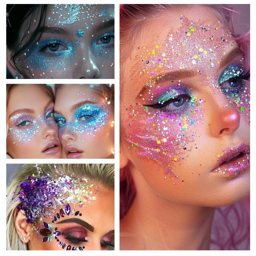 Glitter & Body Paint Stick with Star Sparkles for Face, Lips and Body - Festival Stage Makeup