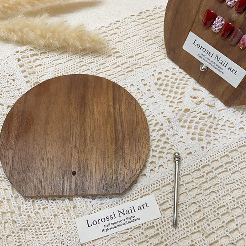 Ancient Style Nail Art Color Board Walnut Display Board Adornment Wear Nail Polish Glue Color Card Manicure Sample Display Rack