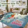 Crystal Velvet Square Rug Custom NameAmazing World of Gumball Pattern Non Slip Home Floor Decor Rug