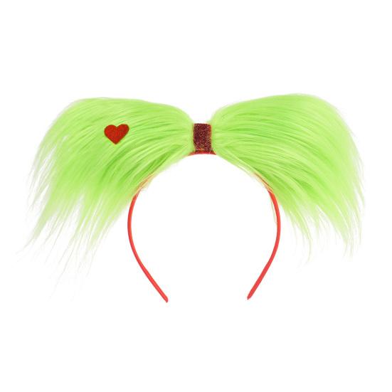 Christmas Hair Hoop Green Fluff Design Lightweight Festive Headband Versatile Cosplay Hair