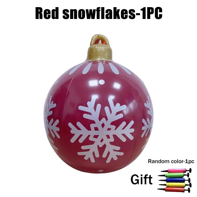super 60cm Blow Up Christmas Ball PVC Inflatable Ornament for Outdoor Yard Porch Garden Holiday Party Decor