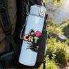1PC Cat Mom Heart Love Theme Print 750ml Color Plastic Sports Water Bottle Leakproof Flip Straw Lid Suitable for Sports Office Home Use