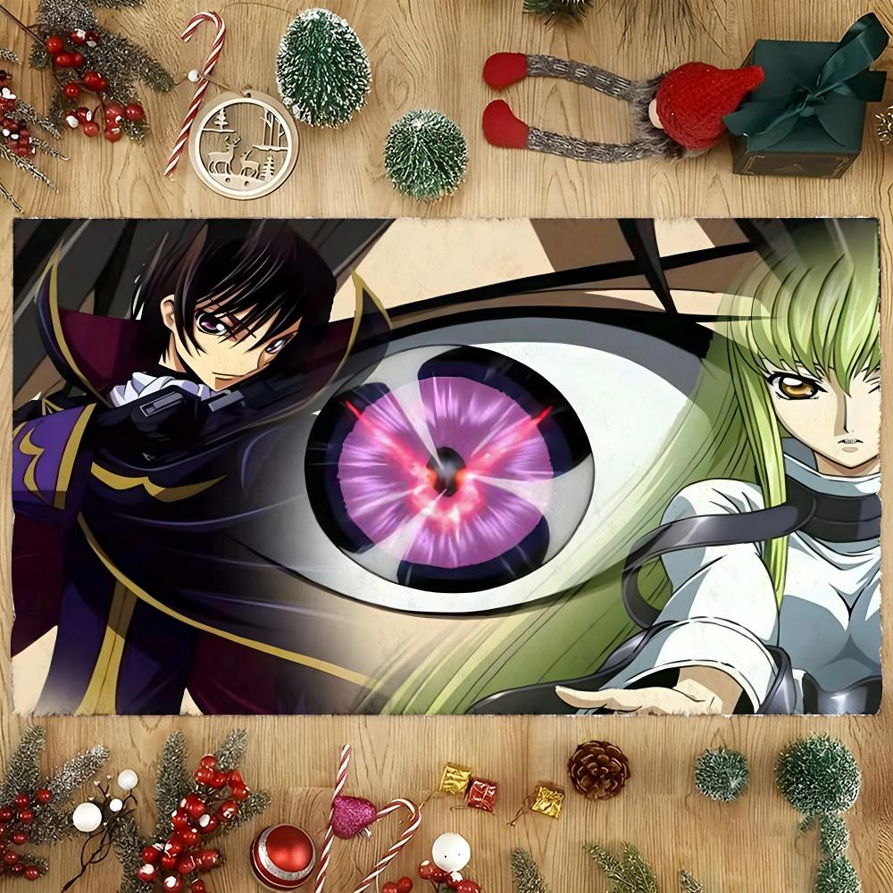 Floor Mat Soft Flannel Rug Non-Slip Absorbent Mat for Bathroom Bedroom Home Decor L-Lelouch of the Rebellion Anime