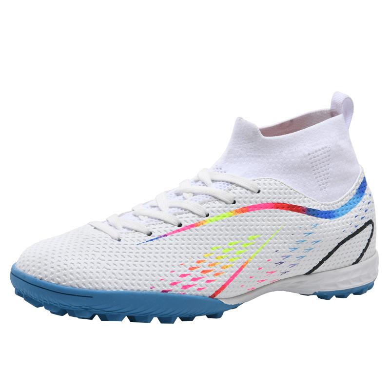 

Comfortable breathable New Men Soccer Shoes Ultralight Football Boots Cleats Hot Sale Long Spikes Breathable Indoor Sneakers Tra 35 білий