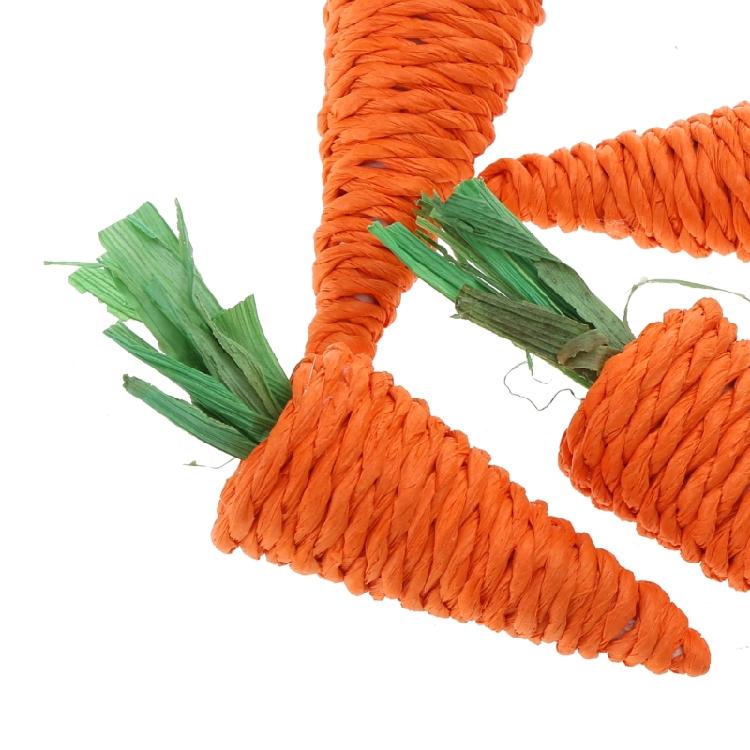 Rabbit Chew Toy Natural Grass Carrot Toy for Rabbits GuineaPigs 5Pcs