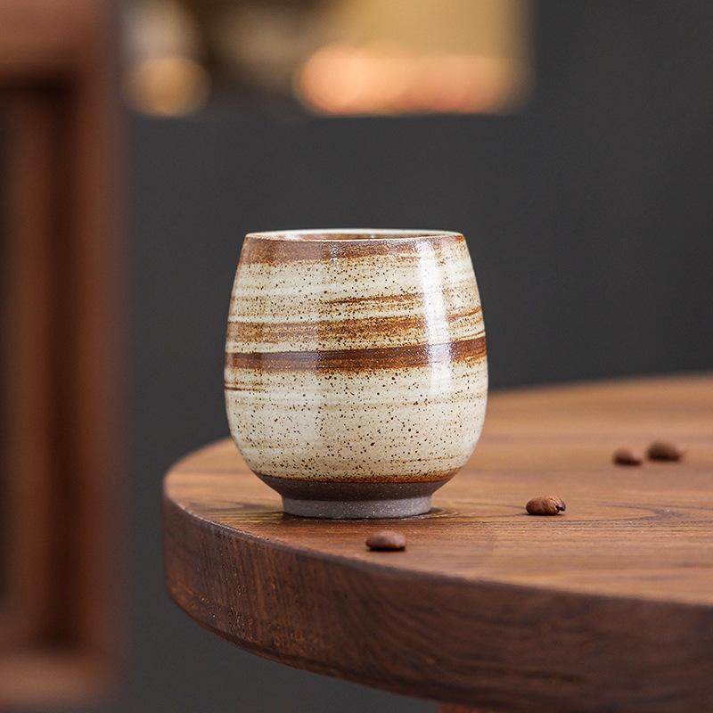 Retro Ceramic Coffee Cup Hand Brewed American Latte Latte Flower Cup Coarse Pottery Water Cup Creative Teacup