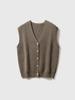 Women's V-Neck Retro Wool Sweater Vest, Fish Scale Knit, Hollow Out, Autumn/Winter Cape Style