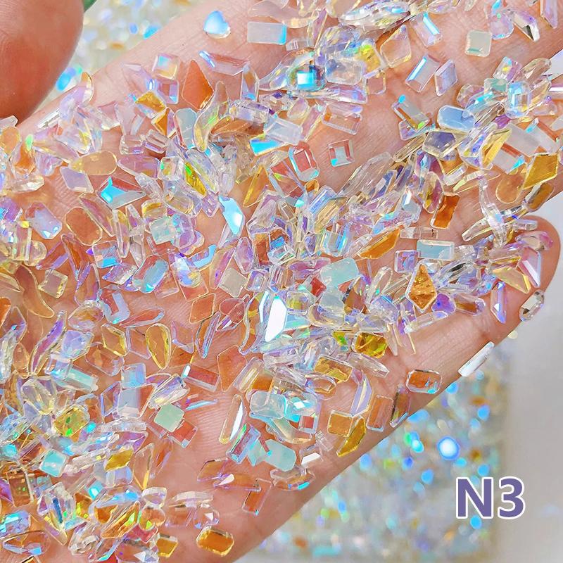 100 Stück Mini 3D Kristall Strasssteine Glänzende Pferdeauge Kristall Diamant Spitze Unterseite Nagelkunst Dekorationen Gemischte Formen Maniküre