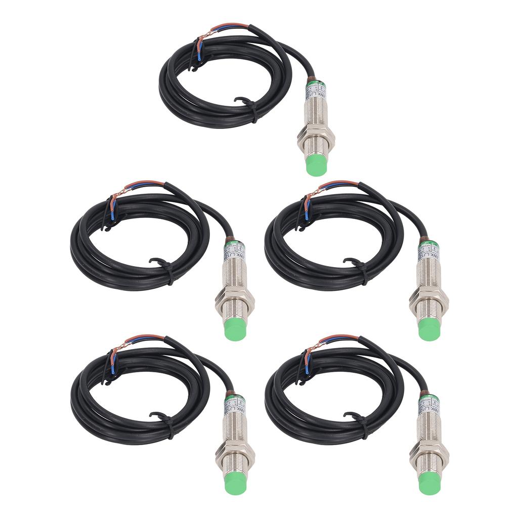 5 Pcs Inductive Proximity Sensor M12 Approach Sensor NPN NC IP65 Waterproof Proximity Switch