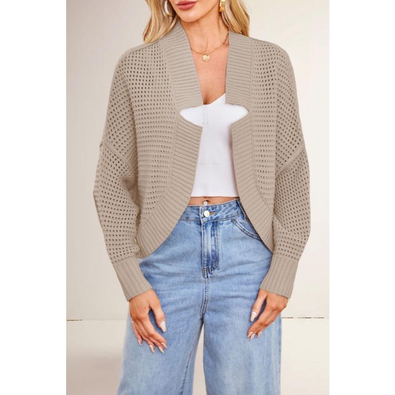 

New Hot Sale Temu Autumn and Winter Fashion Bat Sleeve Knitted Cardigan Sweater Women s Jacket S