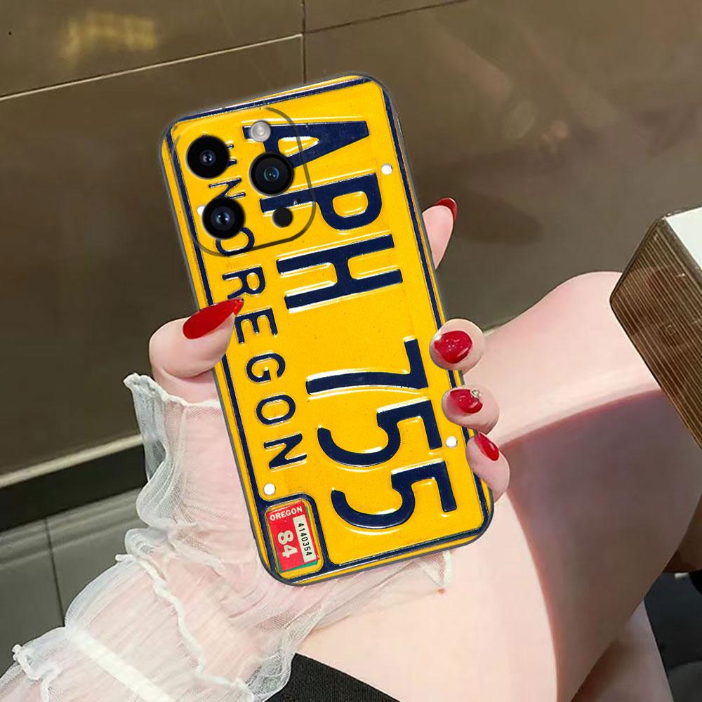 Lucky License Plate Number Cover Phone Case For Iphone Apple 17 AIR 16E 16 15 14 13 12 11 Pro XR Max 8 7 Plus TPU Case Shell