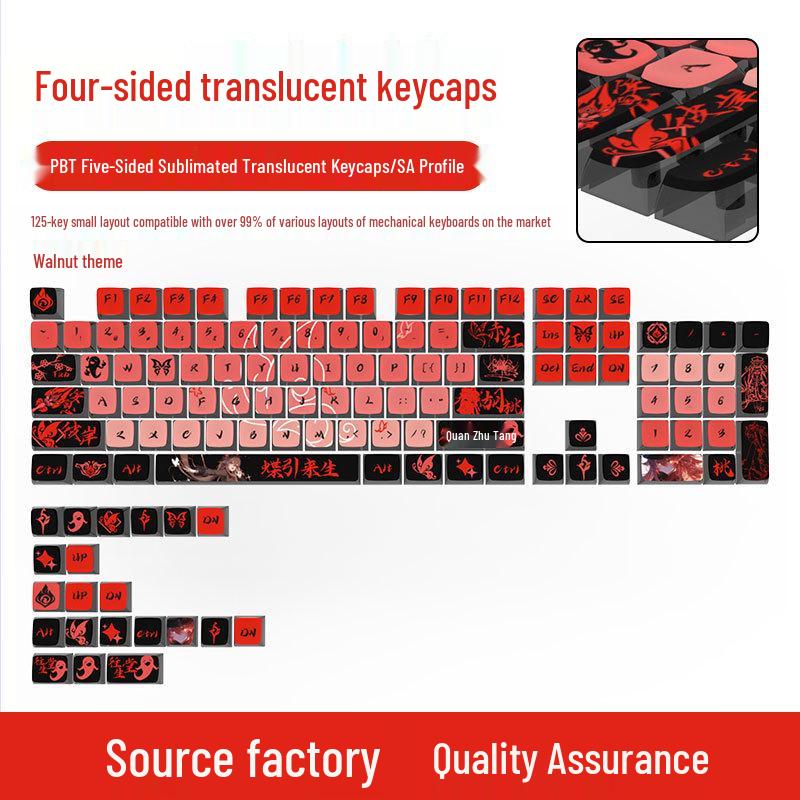 Four-Sided Translucent Color Keycaps for Customized Mechanical Keyboard