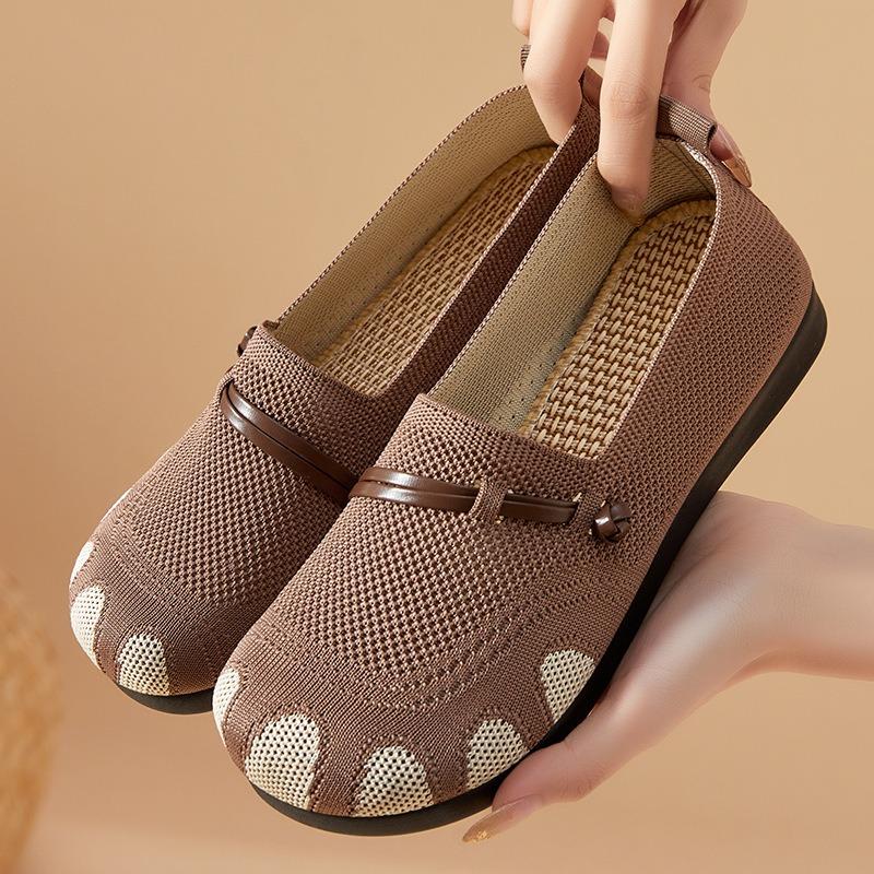 New Style of Flying Woven Shoes Flat and Shallow Toe Casual Shoes One-foot Soft Sole Women's Shoes