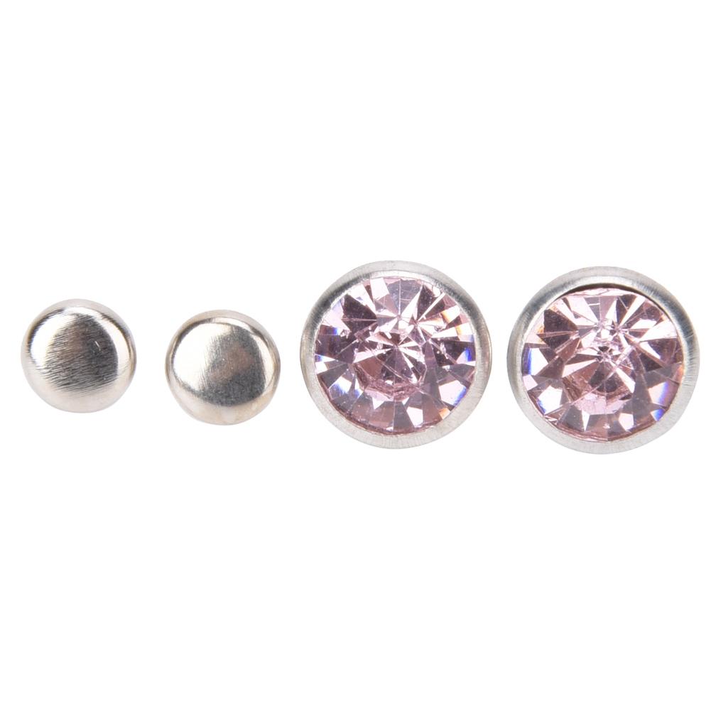 20 Set Rhinestone Rivet Colorful Silver Side DIY Bag Shoes Clothes Decoration 10mm10mm Silver Side Pink Rhinestone