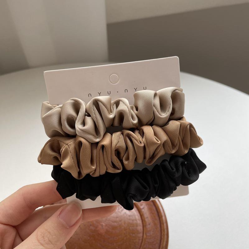 Korean Silk Hair Tie: Elegant, Simple French Style Hair Rope with Small Intestine Ring Design