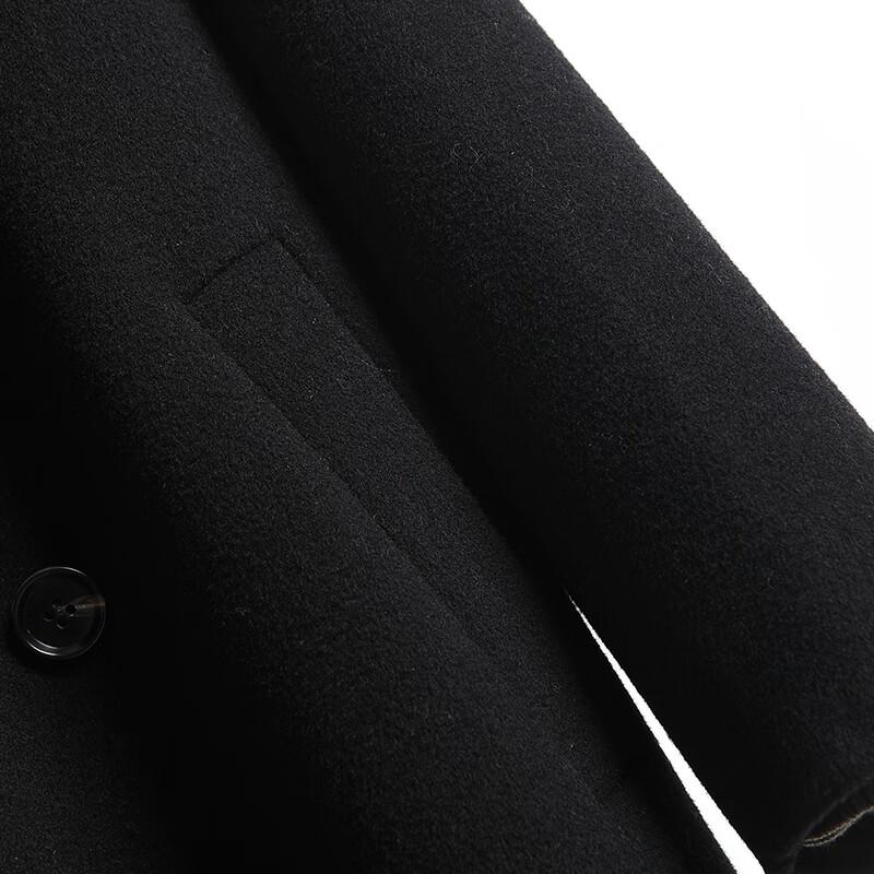 Fanzhen Men's 100% Wool Mid-Length Overcoat