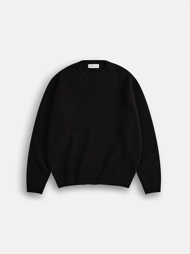 Deowedeoijeueosseom Pea Wool Knit Sweater (Black)