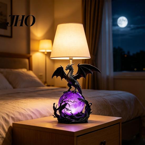 Display Cabinet Glowing Sculpture USB Powered Dragon LED Light, Gothic Style Decorative Ornament, Lamp Bedside Desk for Holiday Atmosphere, Home Night