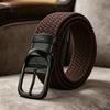 Campus Style Woven Belt Elastic for Women, No Punching Adjustable Waist with Breathable Webbing Retro Metal Pin Buckle, Casual Stretchy Jeans