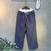 C S In The Room bandIng StrIng Wide pantS CabIn Square CheCk 2Color