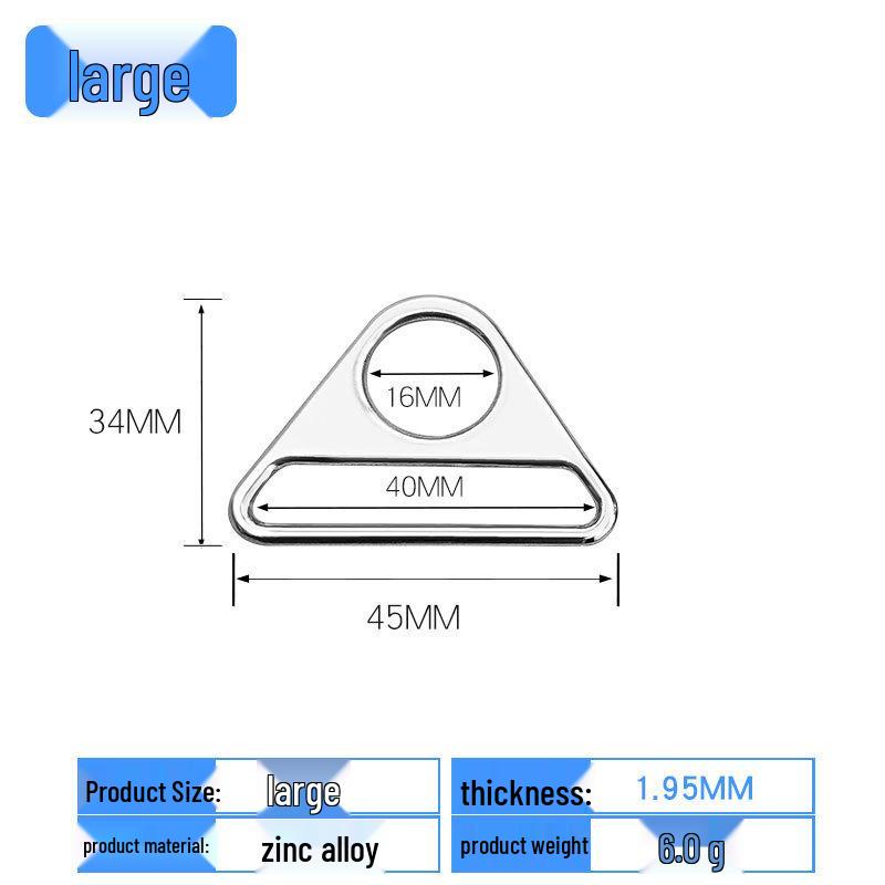 Zinc Alloy Triangle Buckle: Metal Accessory for Clothing, Bags, and Handbags