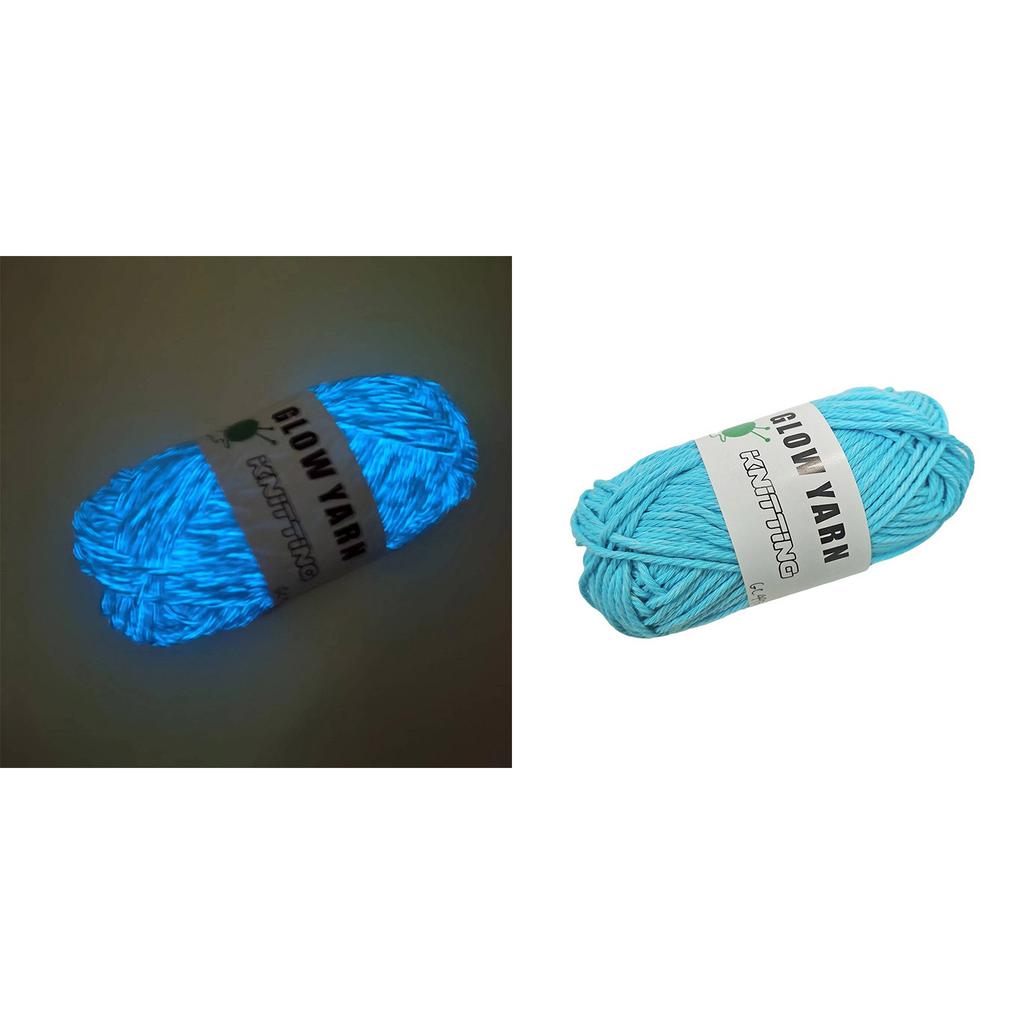 2 Rolls Luminous Crochet Yarn for Crocheting DIY Knitting Bag Toy Crafts 49 yard/Roll Glow Yarn Polyester Yarn Thread