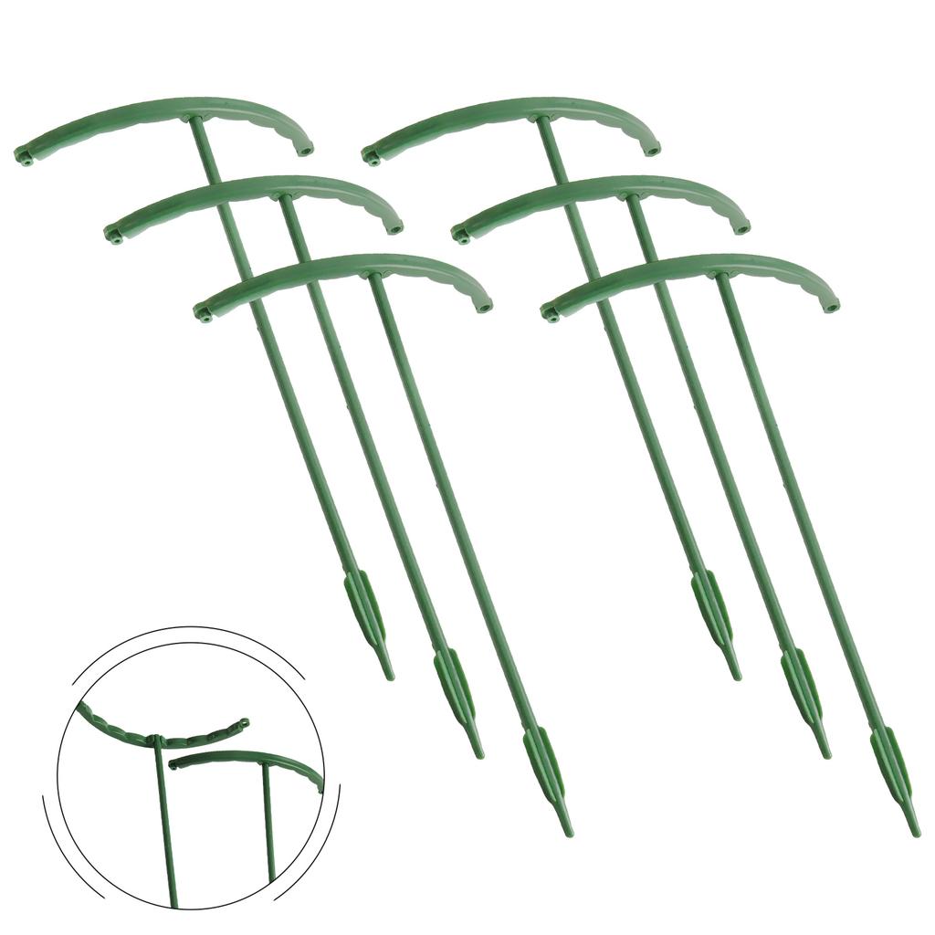 6pcs Plastic Plant Support Piles Smart Half Round Design Fixed Rod  Indoor Flower Plant Vine Climbing Bracket Home Garden Decor