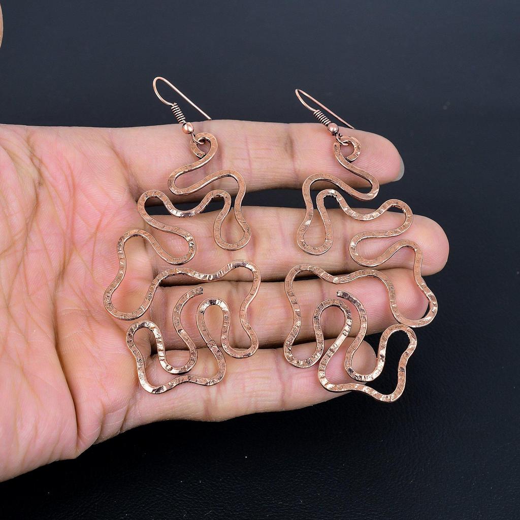 Designer Copper Earrings, Handmade Gemstone Earrings Jewelry, Gifts For Wife Brand New Earrings