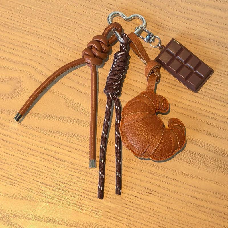 Bag Charm New Braided Rope Croissant Shape Mobile Phone Chocolate Bag Pendant Charms Ornaments Gifts