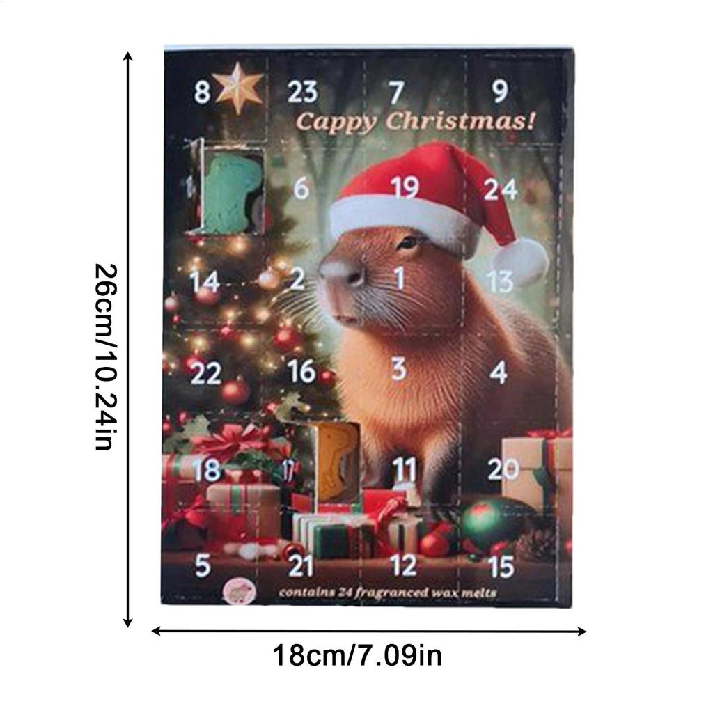 24 Days Christmas Capybara Countdown Calendar Toys Gift Ornaments Collectible 2026 Holiday Festive Home Decor For Kids Family
