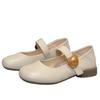 French Mary Jane single shoes women's 2025 summer new round head soft sole one pedal shallow mouth flat bottom elegant retro