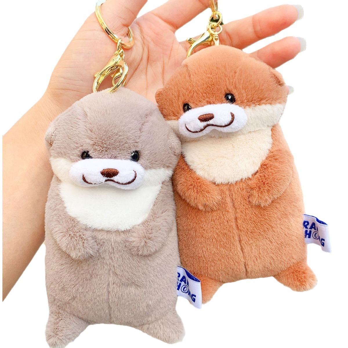 

New Cartoon Cute Simulation Otter Plush Doll Keychain Pendant Children s Birthday Gift Super Soft Plush Stuffed Toys Bag Pendant
