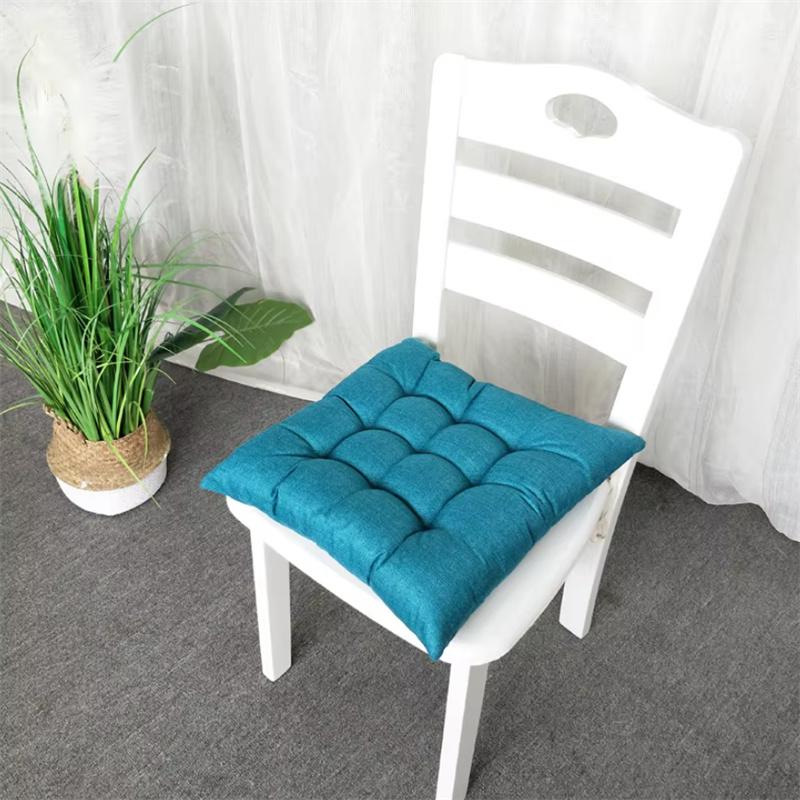 Linen-cotton Four-season Home Cushion Fashionable Solid Color Dining Chair Anti-slip Pad Office Comfortable Sedentary Stool Mat