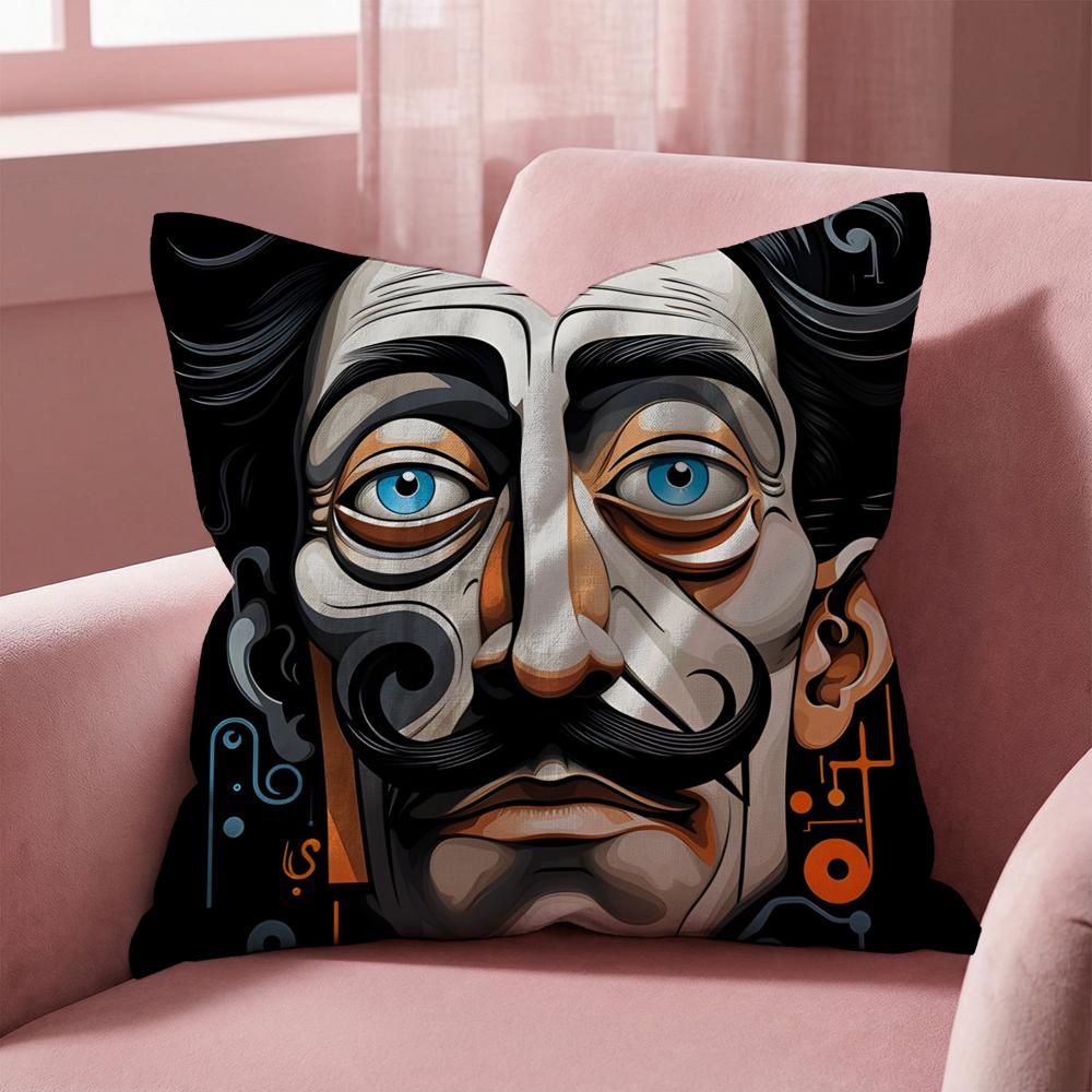 S-Salvador Dali Cushion Cover Multi-Scene Pillow Cover for Home & Car - Reversible, Soft & Durable for Daily Use