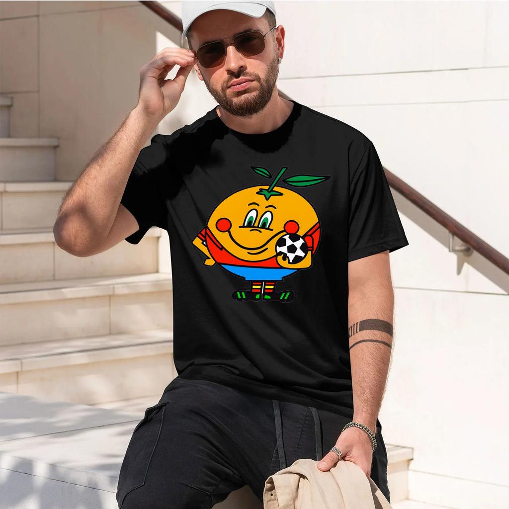 Naranjito 2026 New Fashion Heavyweight Hot Selling Retro Printed Pattern Fun Round Neck Tshirt For Daily Comfort
