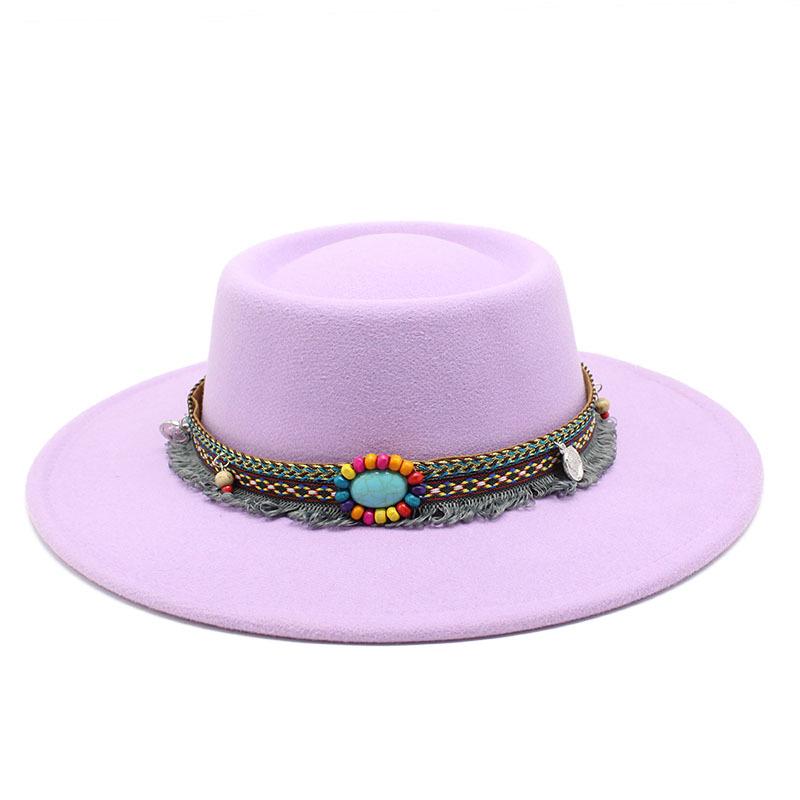 2022 Xiaohongshu Chain Dome Convex Top French Top Hat Style Felt Hat 8.5Cm