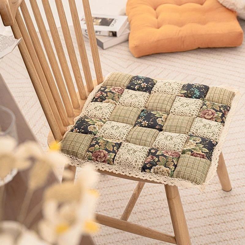 

1pc Thickened Cotton Cushion Printing Flower Chair Seat Pad Home Student Office Computer Chair Kitchen Dining Chair Mat Coussin 42x42cm